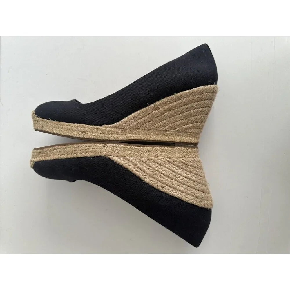 J.‎ Crew Seville Women's Navy Blue Closed Toe Canvas Wedge Espadrille Shoes 9.5